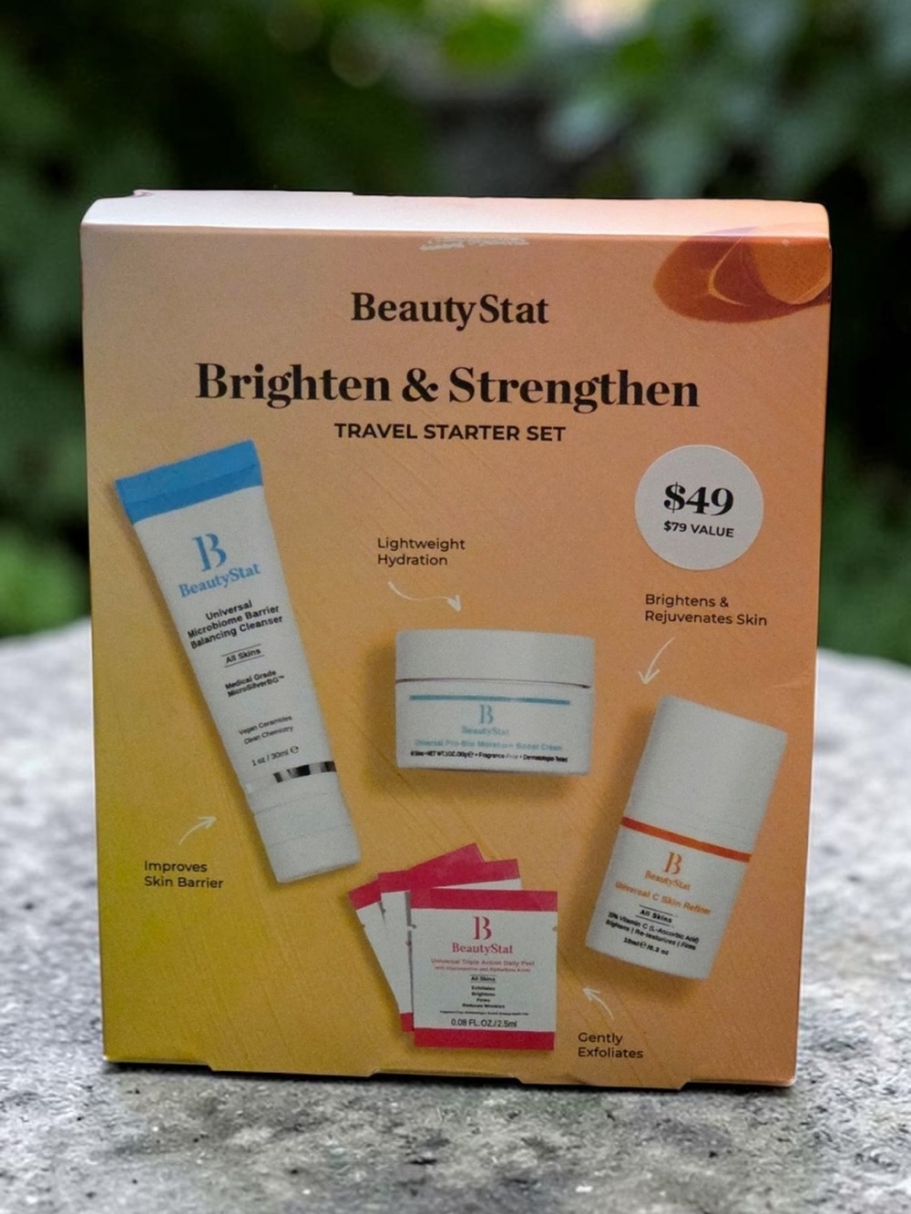 BeautyStat Brighten & Strengthen Travel Starter Set New in box